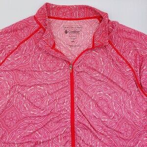 Coolibar Atitlan Ruched Swim Jacket Women's XXL Long Sleeve UPF 50+ Beach Pink